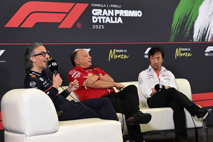 Frederic Vasseur, Ferrari, Ayao Komatsu, Haas F1 Team, Laurent Mekies, Red Bull Racing Team Principal