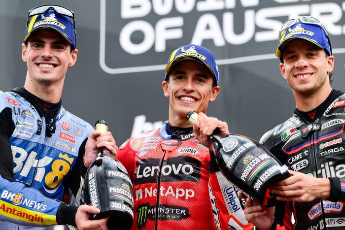 Fermanin Aldeguer, Gresini Racing, Marco Bezzecchi, Aprilia Racing, Марк Маркес, Ducati Team