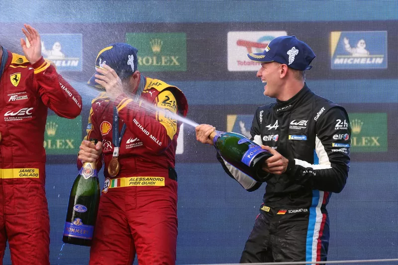 Podium : #36 Alpine Endurance Team Alpine A424 : Mick Schumacher