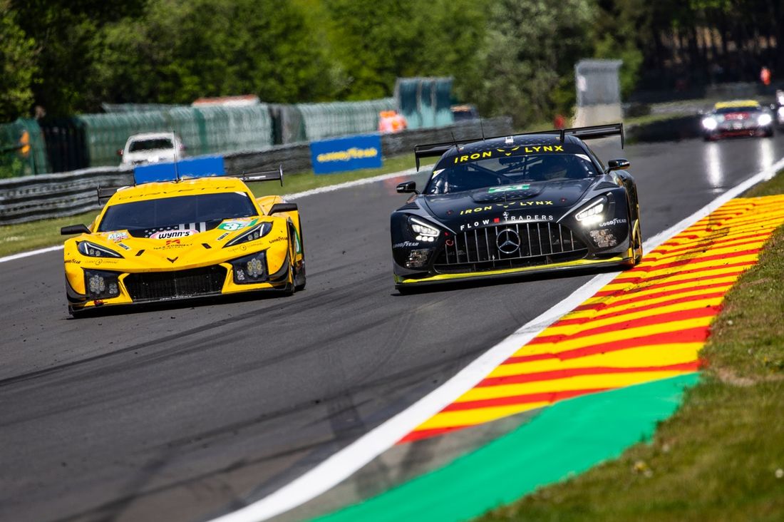 #33 TF Sport Corvette Z06 LMGT3.R: Ben Keating, Jonny Edgar, Daniel Juncadella, #61 Iron Lynx Mercedes-AMG LMGT3: Martin Berry, Lin Hodenius, Maxime Martin