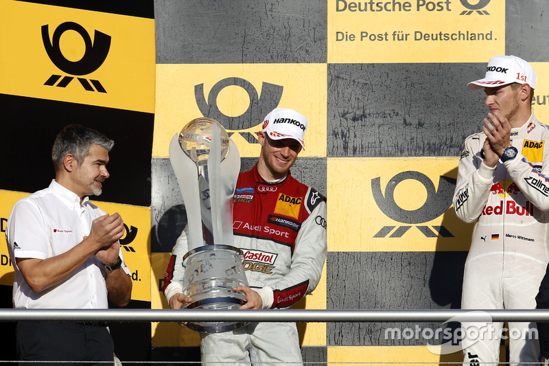 Podium de campeonato: segundo, Edoardo Mortara, Audi Sport Team Abt Sportsline, Audi RS 5 DTM.