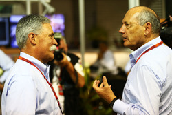 (L to R): Chase Carey, Formula One Group Chairman with Ron Dennis, McLaren Executive Chairman