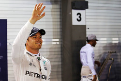 Nico Rosberg, Mercedes AMG F1 celebrates his pole position in parc ferme
