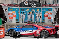 Podium GTLM: first place Ryan Briscoe, Richard Westbrook, Ford Performance Chip Ganassi Racing, second place Joey Hand, Dirk Müller, Ford Performance Chip Ganassi Racing, third place Bill Auberlen, Dirk Werner, BMW Team RLL