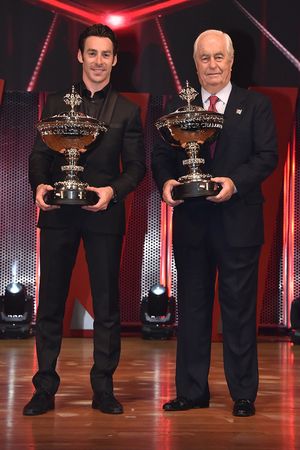 Kampioen Simon Pagenaud, Team Penske Chevrolet met Roger Penske