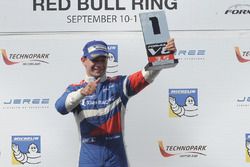 Podium: race winner Matthieu Vaxivière, SMP Racing