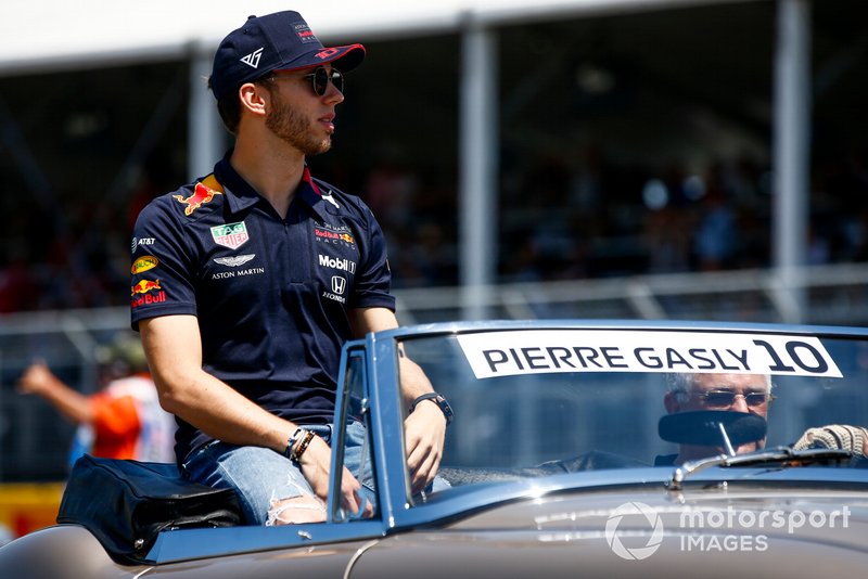 Pierre Gasly, Red Bull Racing, in the drivers parade