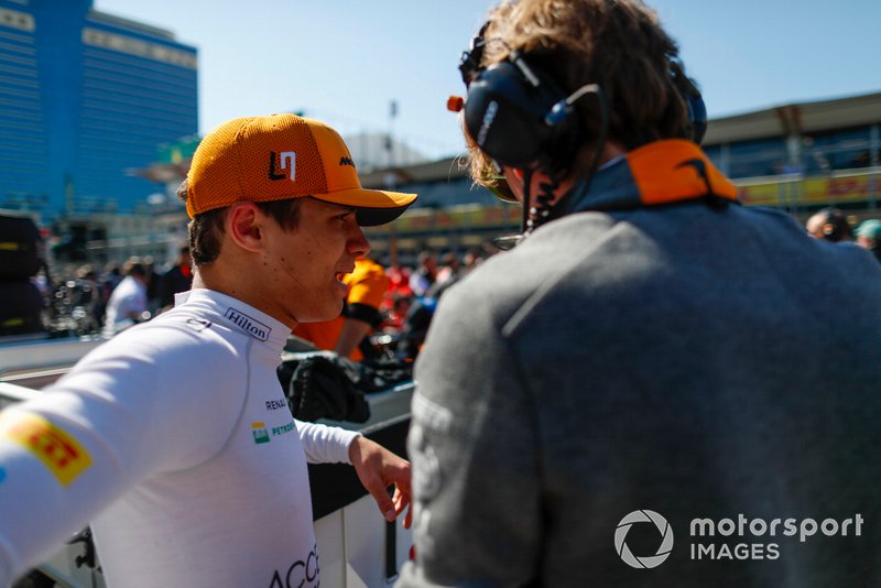 Lando Norris, McLaren, on the grid