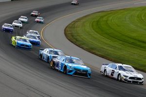 Martin Truex Jr., Joe Gibbs Racing, Toyota Camry Auto Owners Insurance and Brad Keselowski, Team Penske, Ford Mustang Miller Lite