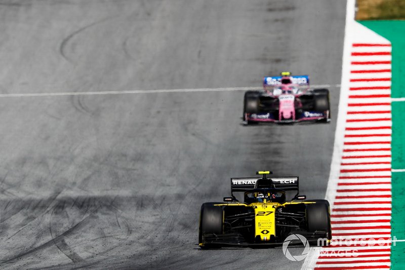 Nico Hulkenberg, Renault F1 Team R.S. 19, Lance Stroll, Racing Point RP19