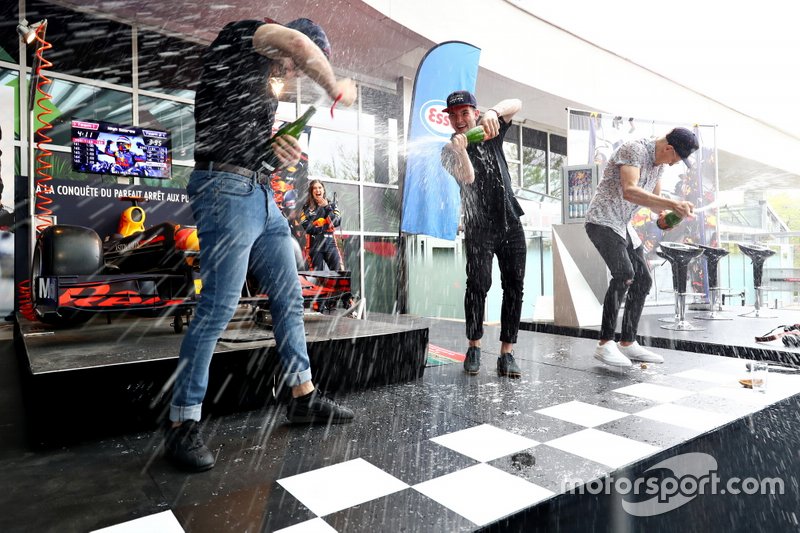 The Red Bull Pit Stop winners celebrate in style