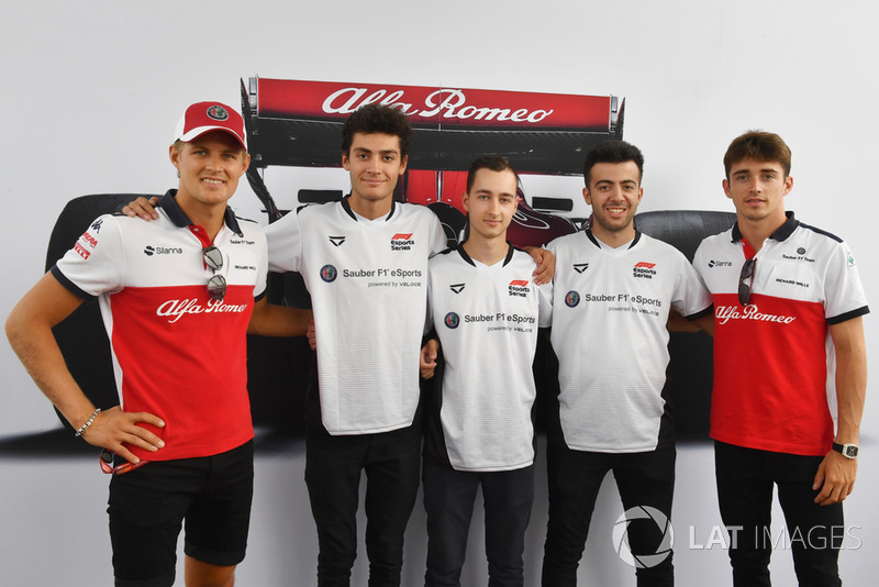 Marcus Ericsson, Sauber and Charles Leclerc, Sauber with Sauber eSports drivers