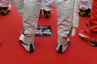 Lewis Hamilton, Mercedes AMG F1 boots on the grid