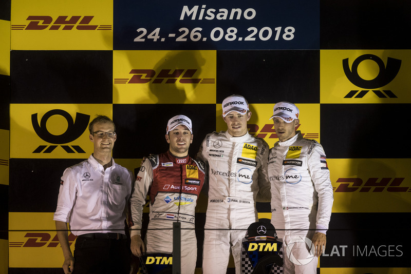 Podium: Race winner Paul Di Resta, Mercedes-AMG Team HWA, Mercedes-AMG C63 DTM, second place Robin Frijns, Audi Sport Team Abt Sportsline, Audi RS5 DTM and third place Edoardo Mortara, Mercedes-AMG Team HWA, Mercedes-AMG C63 DTM