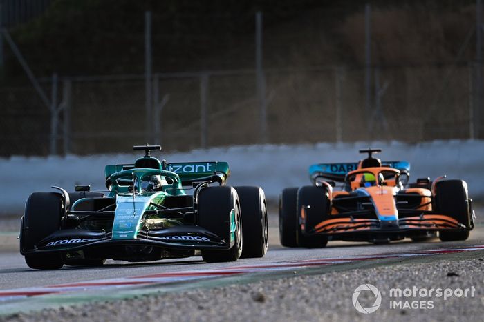 Lance Stroll, Aston Martin AMR22, Lando Norris, McLaren MCL36
