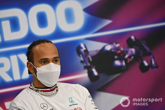 Lewis Hamilton, Mercedes en la rueda de prensa 