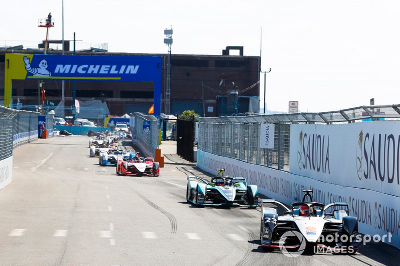 Sébastien Buemi, Nissan e.Dams, Nissan IMO1, Alex Lynn, Panasonic Jaguar Racing, Jaguar I-Type 3, Pascal Wehrlein, Mahindra Racing, M5 Electro
