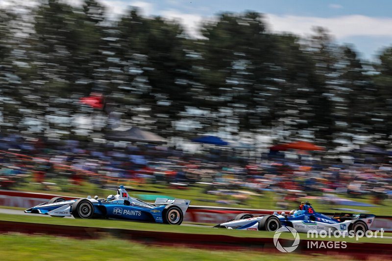 Josef Newgarden, Team Penske Chevrolet, Graham Rahal, Rahal Letterman Lanigan Racing Honda