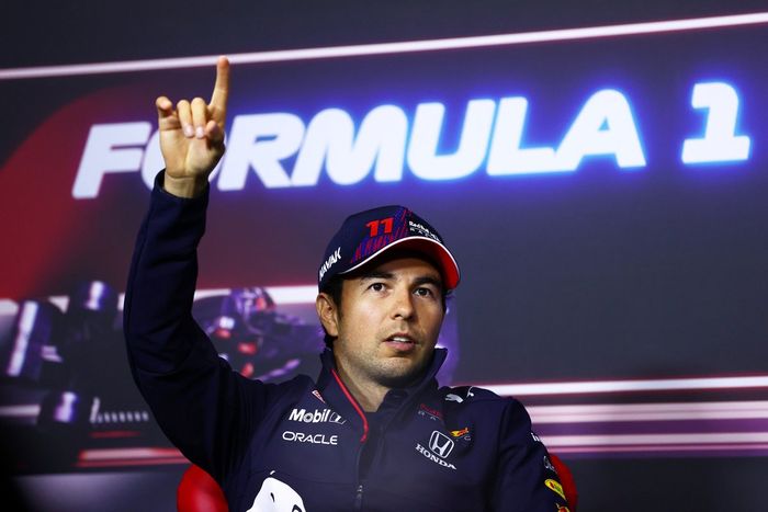 Sergio Pérez, Red Bull Racing durante la conferencia de prensa