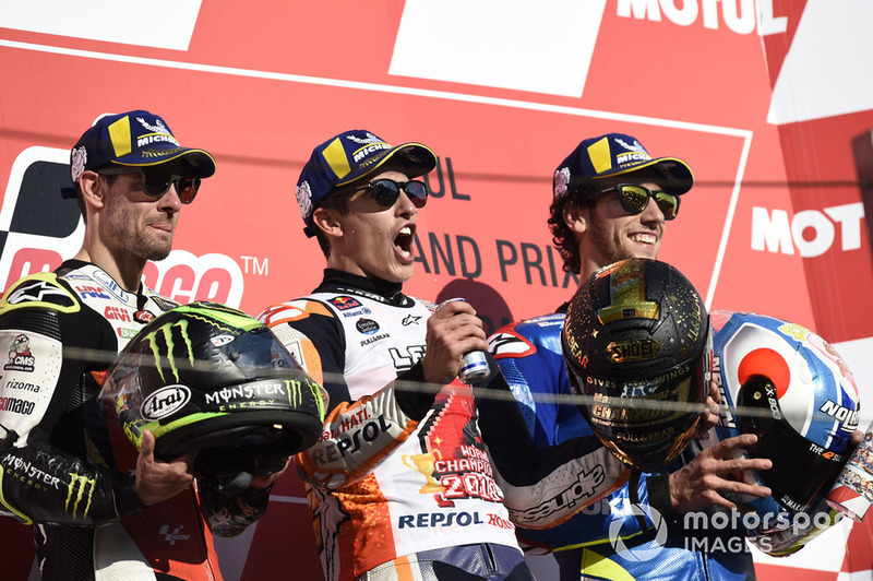 Podio: Marc Marquez, Repsol Honda Team, Cal Crutchlow, Team LCR Honda, Alex Rins, Team Suzuki MotoGP
