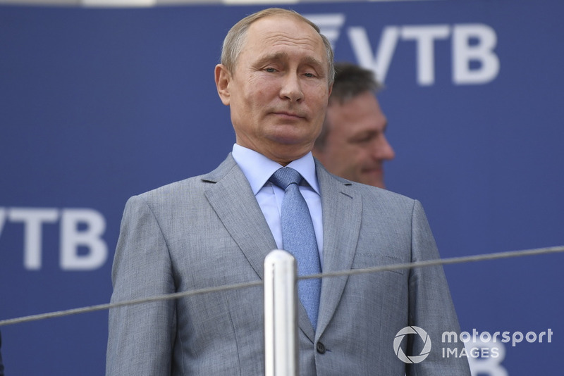 Vladimir Putin, President of Russia on the podium