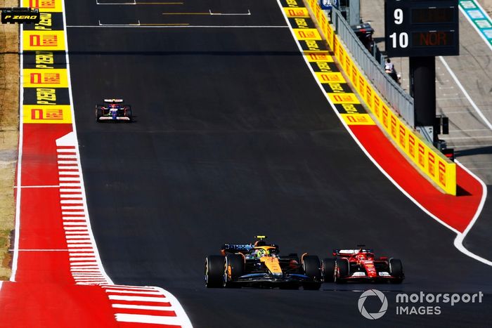 Lando Norris, McLaren MCL38, Charles Leclerc, Ferrari SF-24, Yuki Tsunoda, RB F1 Team VCARB 01