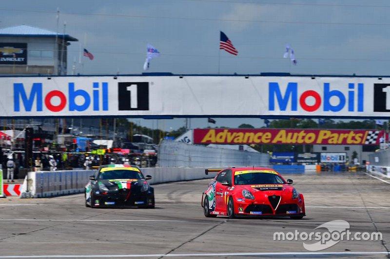 #3 Alfa Romeo Giulietta TCR, KMW Motorsports with TMR Engineering, Alex Popow, Alexandre Papadopulos, #5 Alfa Romeo Giulietta TCR, KMW Motorsports with TMR Engineering, Roy Block, Tim Lewis Jr.