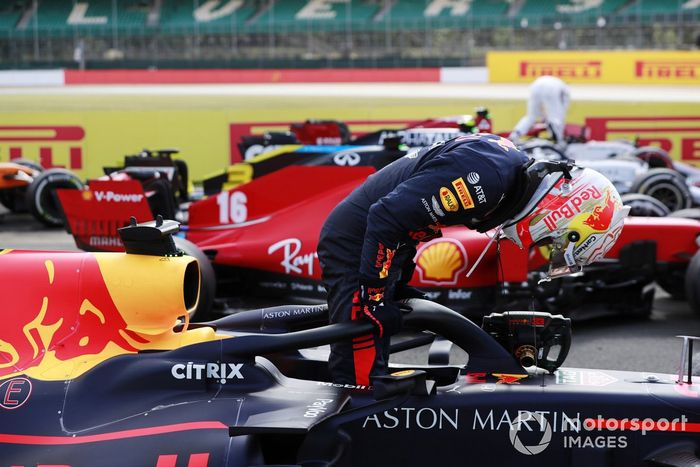 Segundo lugar Max Verstappen, Red Bull Racing, en Parc Ferme