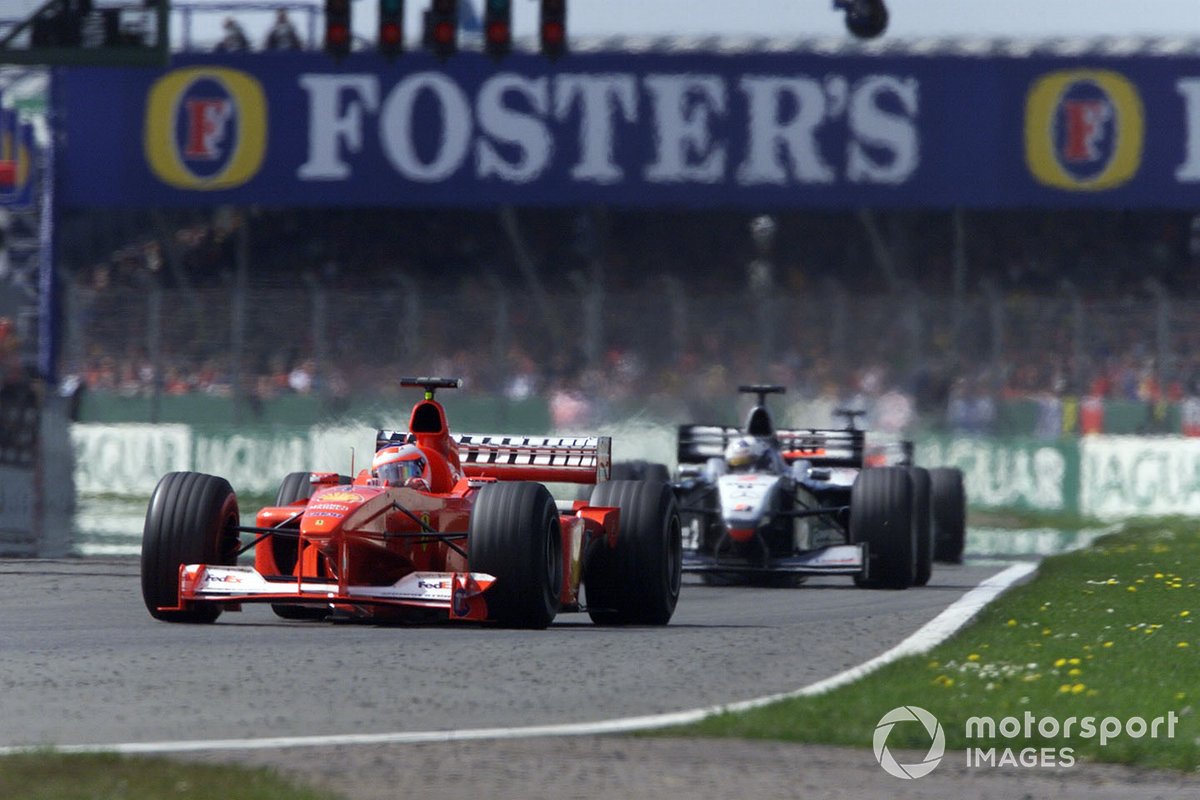 Rubens Barrichello, Ferrari F1-2000, David Coulthard, McLaren MP4/15 Mercedes, Mika Halkkinen, McLaren MP4/15 Mercedes