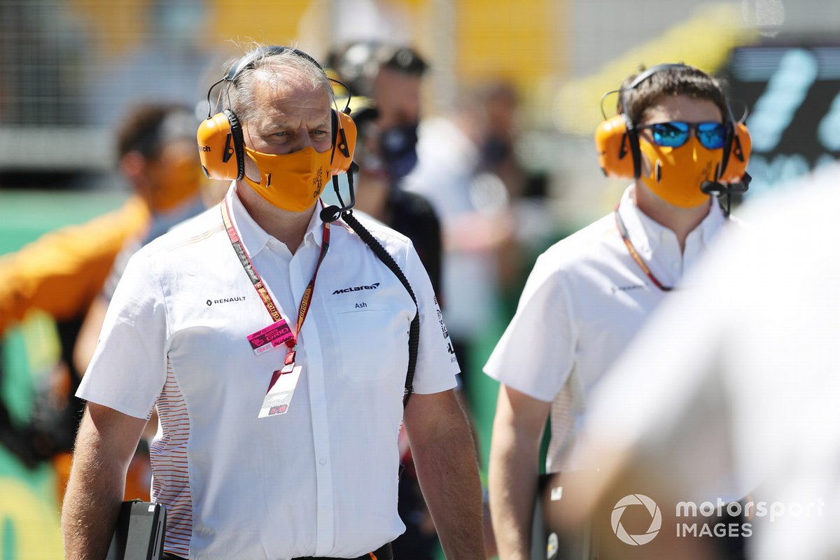 McLaren team members on the grid