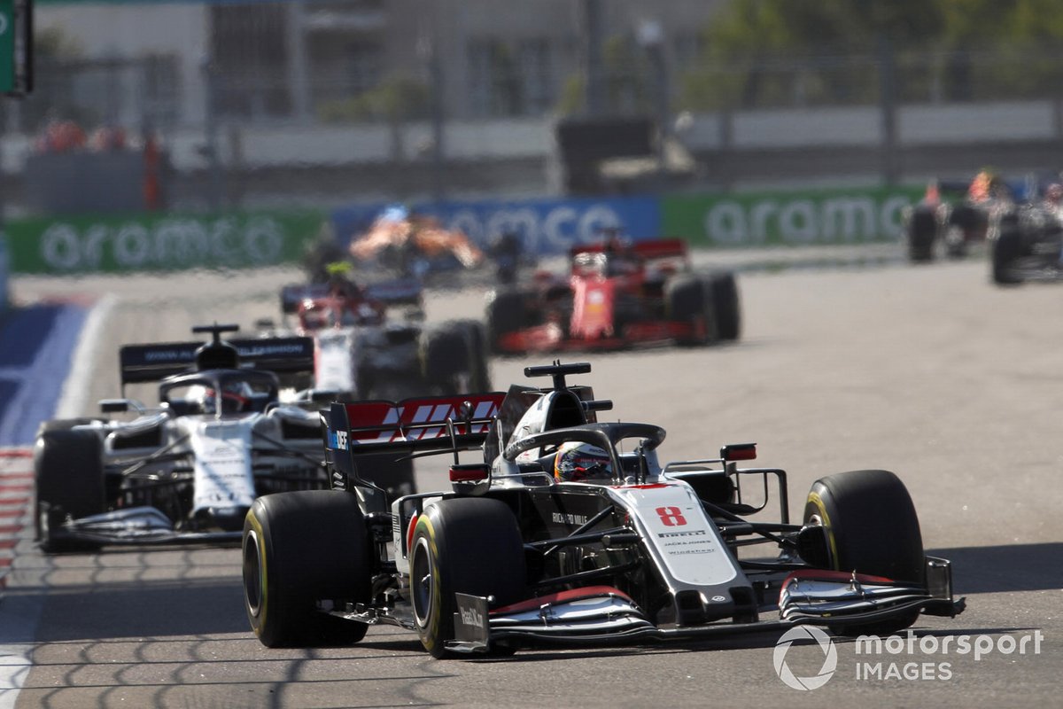 Romain Grosjean, Haas VF-20, Daniil Kvyat, AlphaTauri AT01, Antonio Giovinazzi, Alfa Romeo Racing C39