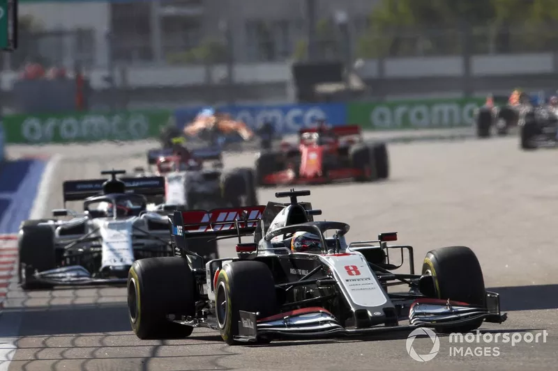 Romain Grosjean, Haas VF-20, Daniil Kvyat, AlphaTauri AT01, Antonio Giovinazzi, Alfa Romeo Racing C39