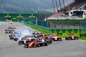 Richard Verschoor, MP Motorsport, Logan Sargeant, Prema Racing, Frederik Vesti, Prema Racing and Liam Lawson, Hitech Grand Prix