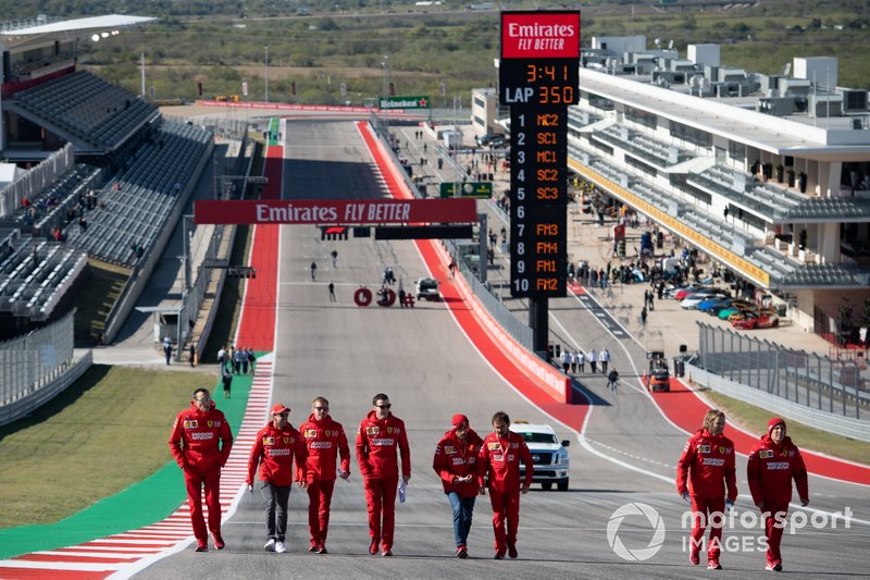 Sebastian Vettel, Ferrari, walks the track