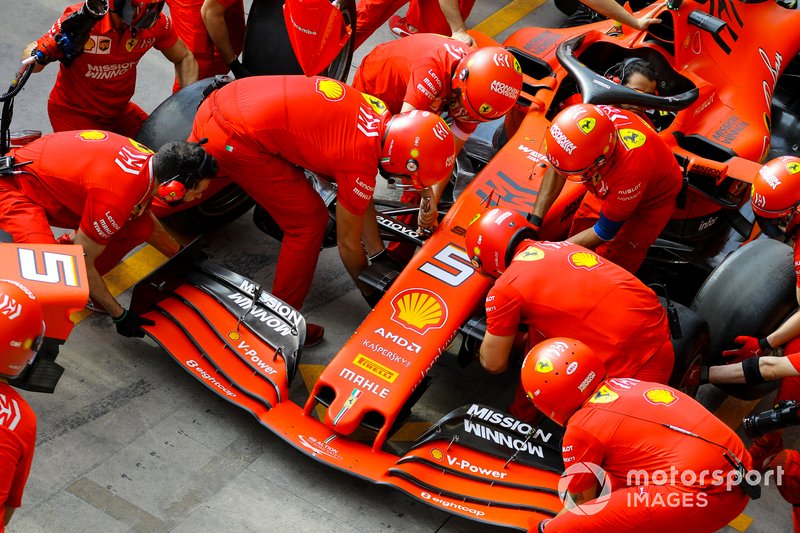 Ferrari pit stop practice with the Ferrari SF90