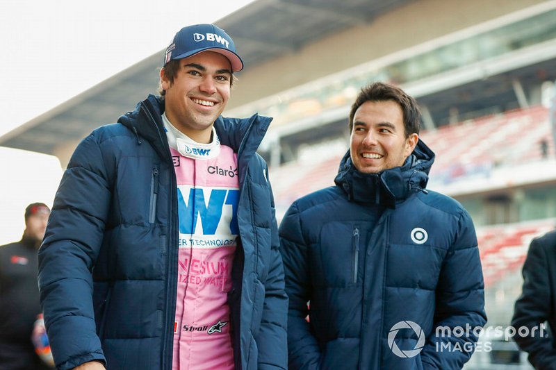 Lance Stroll, Racing Point, y Sergio Perez, Racing Point