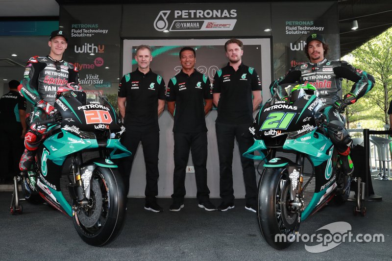 Fabio Quartararo e Franco Morbidelli na apresentação da Petronas Yamaha
