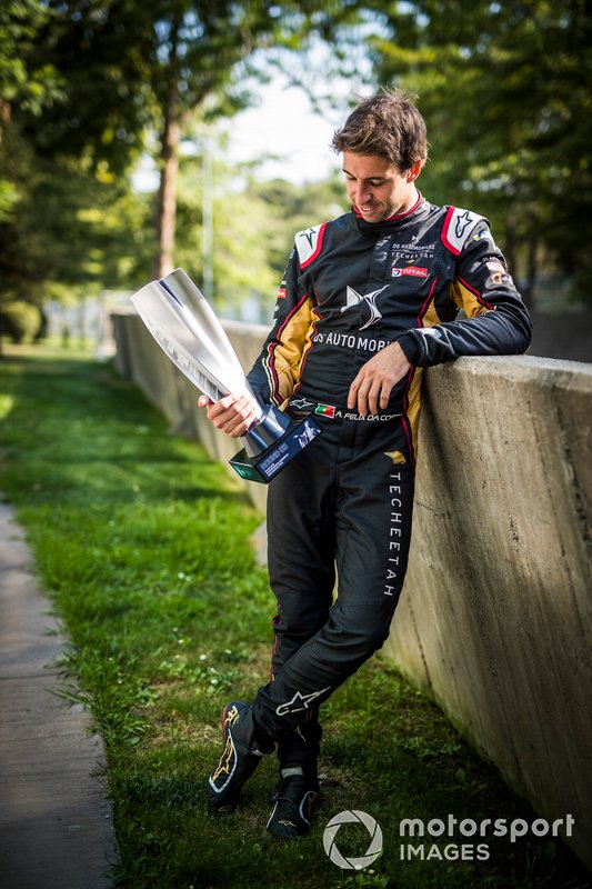 Antonio Felix da Costa, DS Techeetah, 2nd position, poses with his trophy