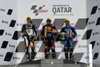 Podio: Aki Ajo, Lorenzo Baldassarri, Pons HP40, Tetsuta Nagashima, Red Bull KTM Ajo, Enea Bastianini, Italtrans Racing Team