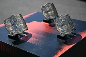 The awards for the 1st, 2nd and 3rd place finishers of the Sprint race