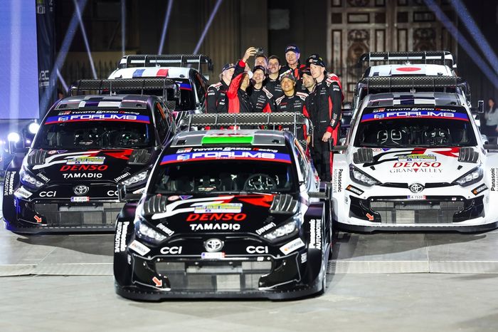 Elfyn Evans, Scott Martin, Toyota Gazoo Racing WRT Toyota GR Yaris Rally1, Kalle Rovanperä, Jonne Halttunen, Toyota Gazoo Racing WRT Toyota GR Yaris Rally1, Sami Pajari, Marko Salminen, Toyota Gazoo Racing WRT Toyota GR Yaris Rally1, Sébastien Ogier, Vinc