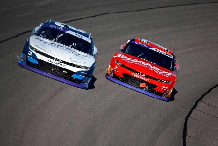 Justin Allgaier, JR Motorsports Chevrolet, Austin Hill, Richard Childress Racing Chevrolet