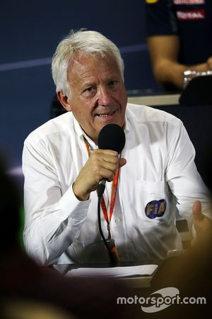 Charlie Whiting, FIA Delegate in the FIA Press Conference