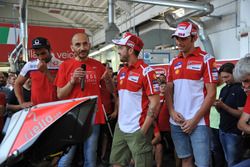 Danilo Petrucci, Pramac, Claudio Domenicali, AD Ducati, Andrea Dovizioso, Ducati, MIchele Pirro, collaudatore Ducati