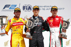 Podium: race winner Artem Markelov, RUSSIAN TIME, second place Norman Nato, Pertamina Arden, third place Charles Leclerc, PREMA Racing