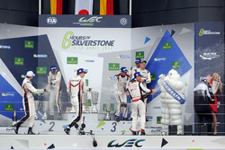 Podium: Race winners #8 Toyota Gazoo Racing Toyota TS050 Hybrid: Anthony Davidson, Sébastien Buemi, Kazuki Nakajima, second place #2 Porsche Team Porsche 919 Hybrid: Timo Bernhard, Earl Bamber, Brendon Hartley, third place #1 Porsche Team Porsche 919 Hybrid: Neel Jani, Andre Lotterer, Nick Tandy