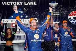 Brad Keselowski, Team Penske Ford, celebrates his win in Victory Lane