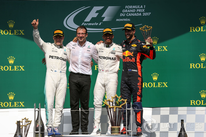 Podium: 1. Lewis Hamilton, Mercedes AMG F1, 2. Valtteri Bottas, Mercedes AMG F1, 3. Daniel Ricciardo