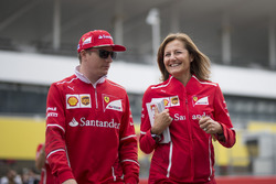 Kimi Raikkonen, Ferrari and Stefania Bocchi, Ferrari Press Officer
