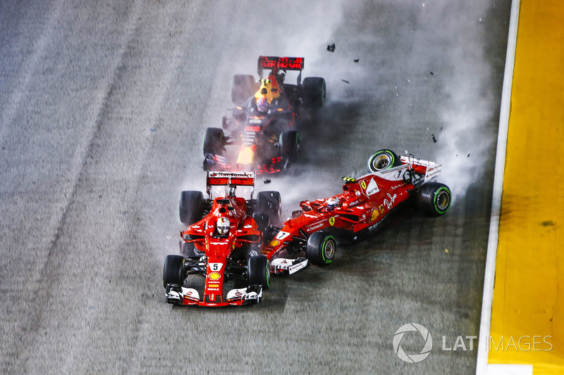 Sebastian Vettel, Max Verstappen y Kimi Raikkonen